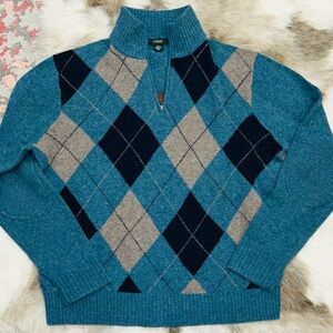 Vintage J.Crew Men’s Large Lambs Wool Half Zip Sweater